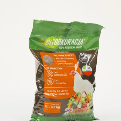 Organinės granulių formos vištienos mėšlas 5 L (3,5 kg) trąša Glebokuracja