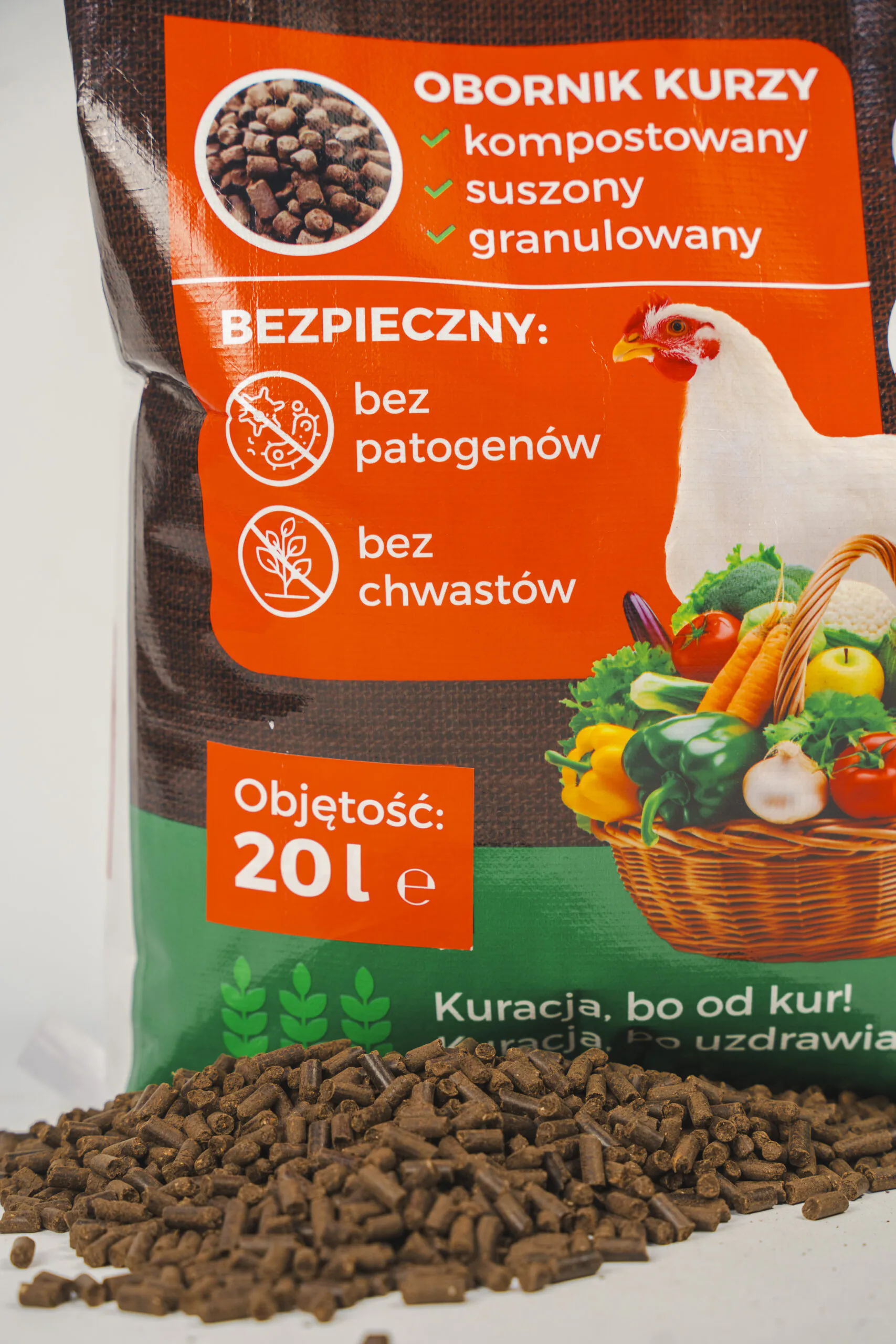 Granuliuotos organinės vištų mėšlo trąšos 28 l (20 kg) „Glebokuracija“