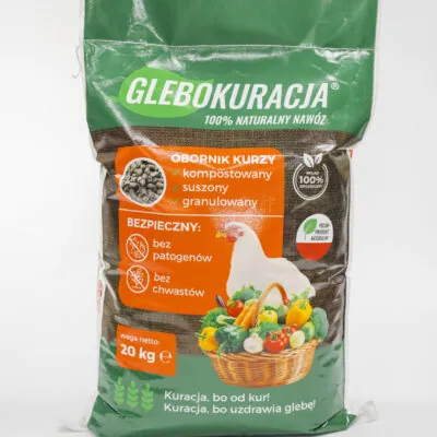 Granuliuotos organinės vištų mėšlo trąšos 28 l (20 kg) „Glebokuracija“