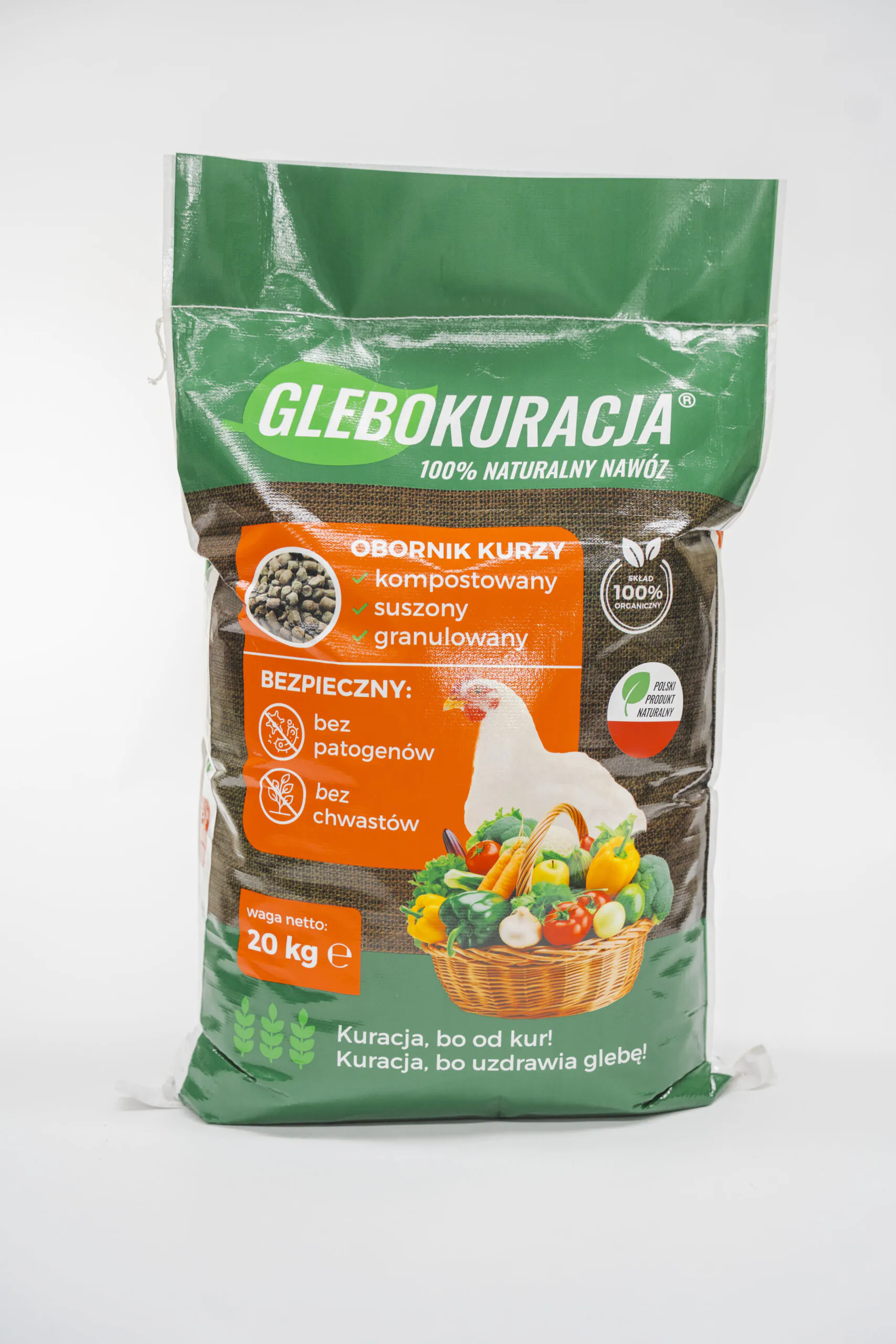 Granuliuotos organinės vištų mėšlo trąšos 28 l (20 kg) „Glebokuracija“