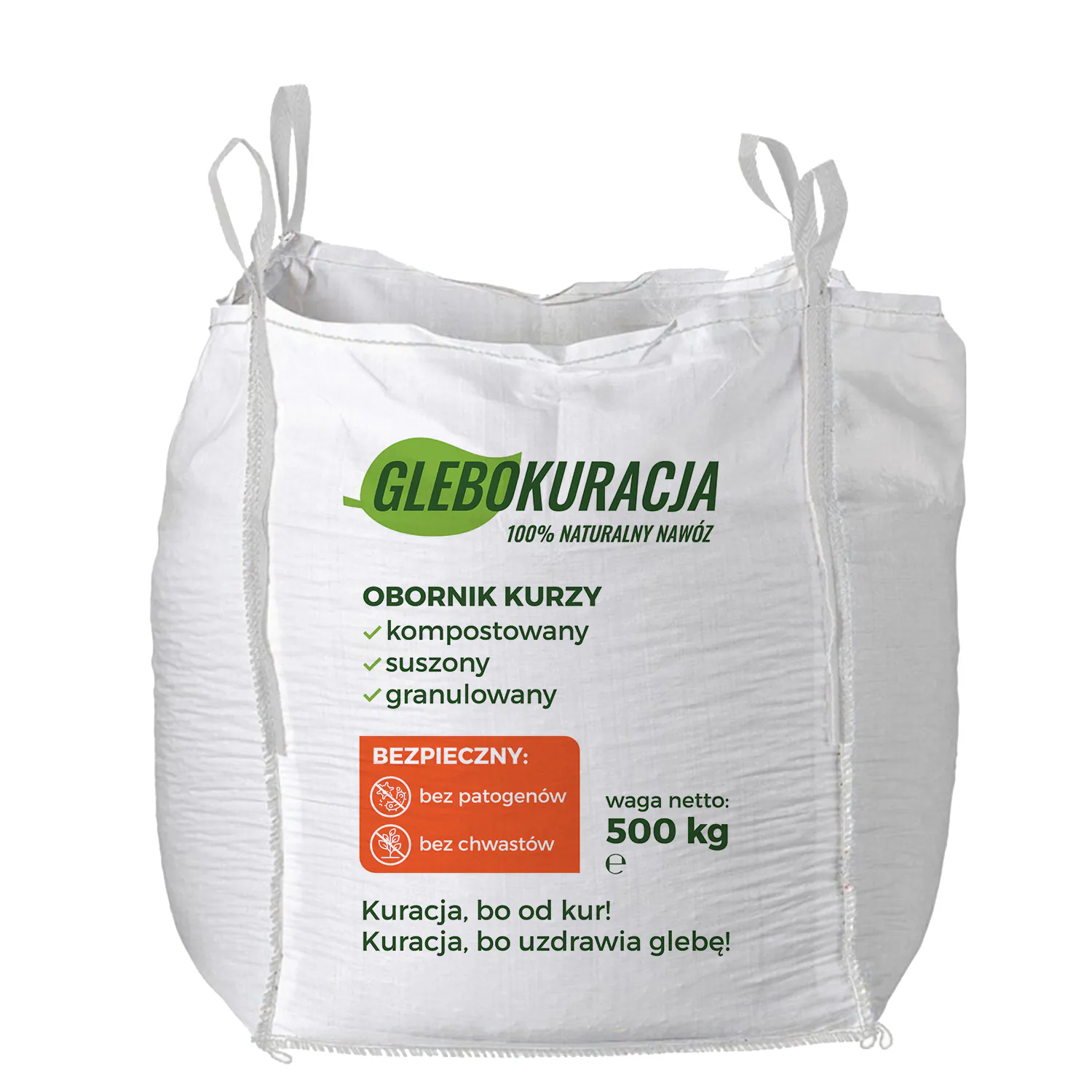 Organinės granuliuotos vištų mėšlo trąšos BIG-BAG (500 kg) Glebokuracija